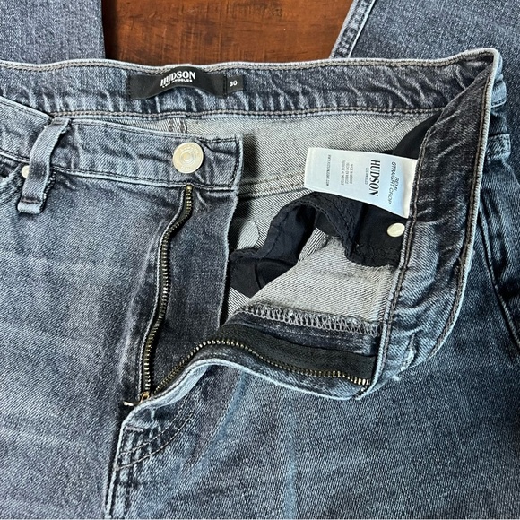 HUDSON Jeans Remi Straight Crop Jeans Black Wash Distressed Denim Size 30 - Picture 8 of 12